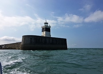 End of Holyhead Breakwater with lighthouse