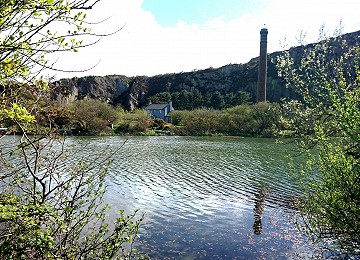 Llyn Llwynog lake at holyhead breakwater country park