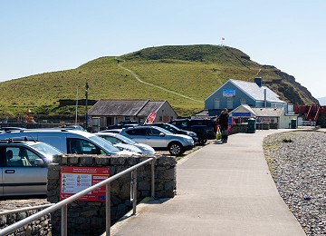 Looking towards the Roman hill fort at Dinas Dinlle