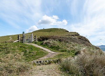Looking towards the Roman hill Fort at Dinas Dinlle from the beach