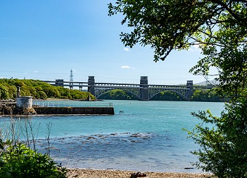 The Britannia bridge from the shores of Llanfairpwll