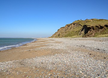 The eroding cliffs at Dinas Dinlle