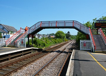 Newly painted foot bridge at Llanfairpwll Railway Station