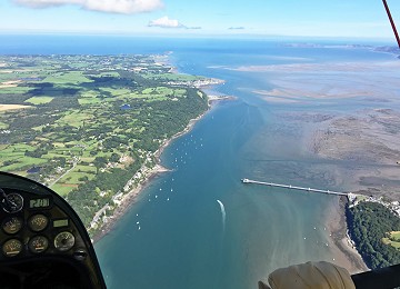 Bangor Pier and Beaumaris on Anglesey from Microlight