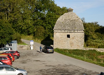 Penmon Dovecote and road to Penmon Point on Anglesey