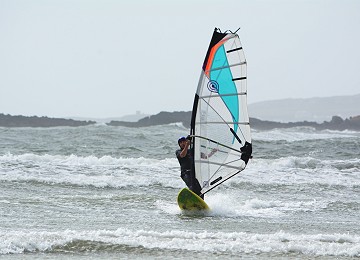 Single windsurfer at Rhosneigr