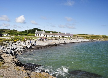 Tide in at Moelfre north beach